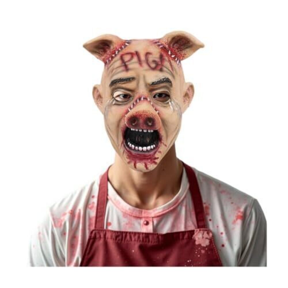 9691 Pig Mask Scary Animal Latex Saw Mask Horror Halloween Costume Cosplay